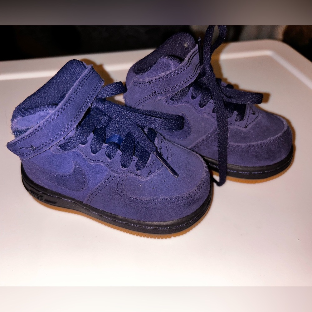 Nike AF1 Mid - Air Force 1 Mid - Blue Void - Gum Bottom - Blue Suede - Size 4c